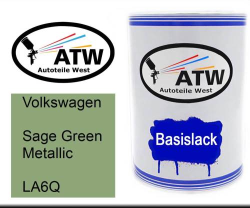 Volkswagen, Sage Green Metallic, LA6Q: 500ml Lackdose, von ATW Autoteile West.